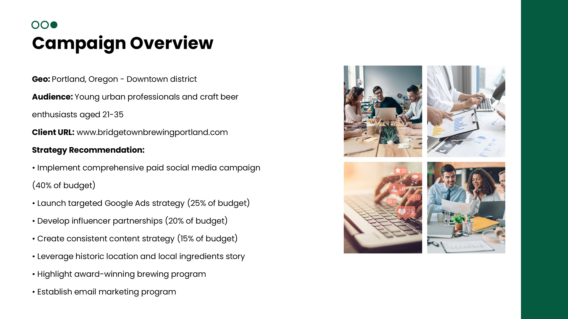 Before and after comparison of marketing proposal template populated with client-specific data using AI