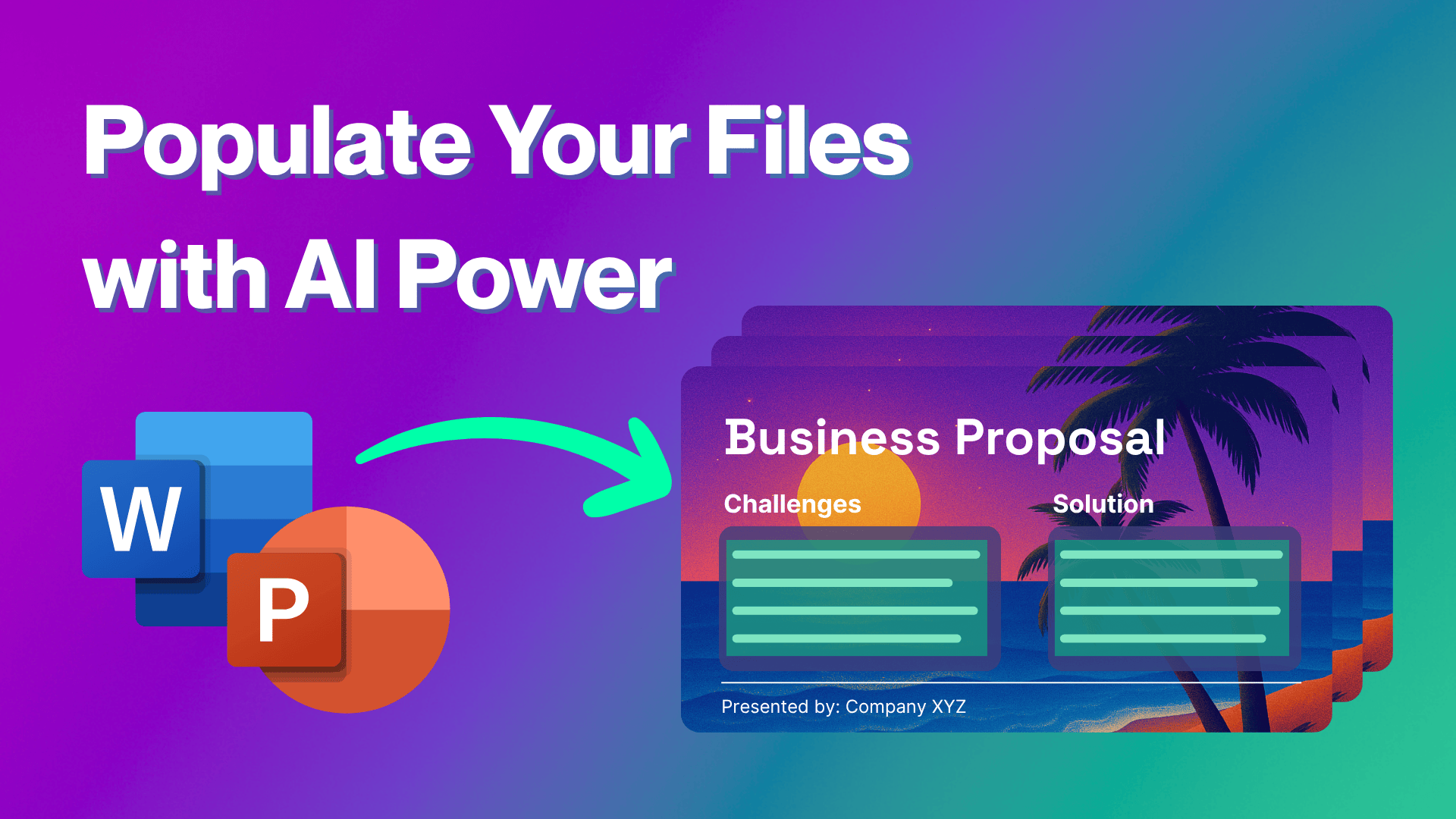 LLeMental AI presentation generator showing PowerPoint and Word template transformation with AI-powered content generation