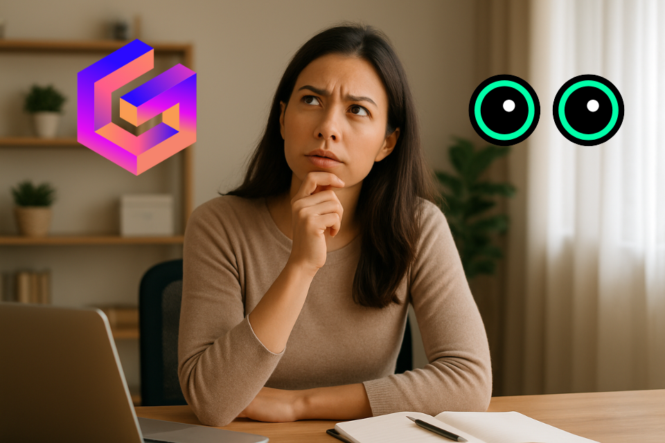 Side-by-side comparison of Gamma and LLeMental AI presentation generators showing template preservation advantages