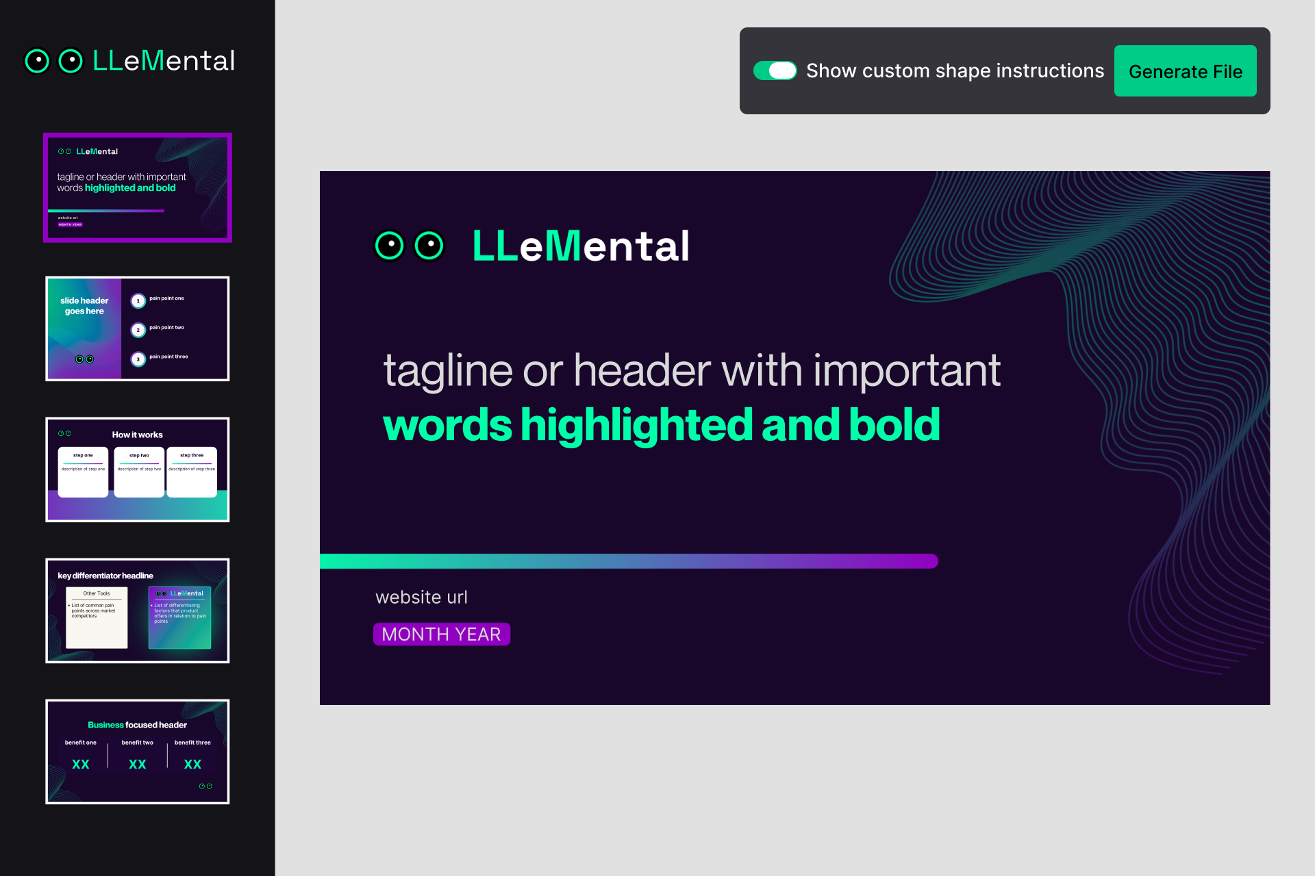 LLeMental template configuration interface