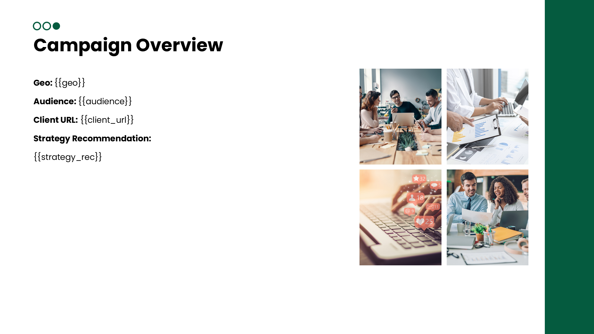 Before and after comparison of marketing proposal template populated with client-specific data using AI